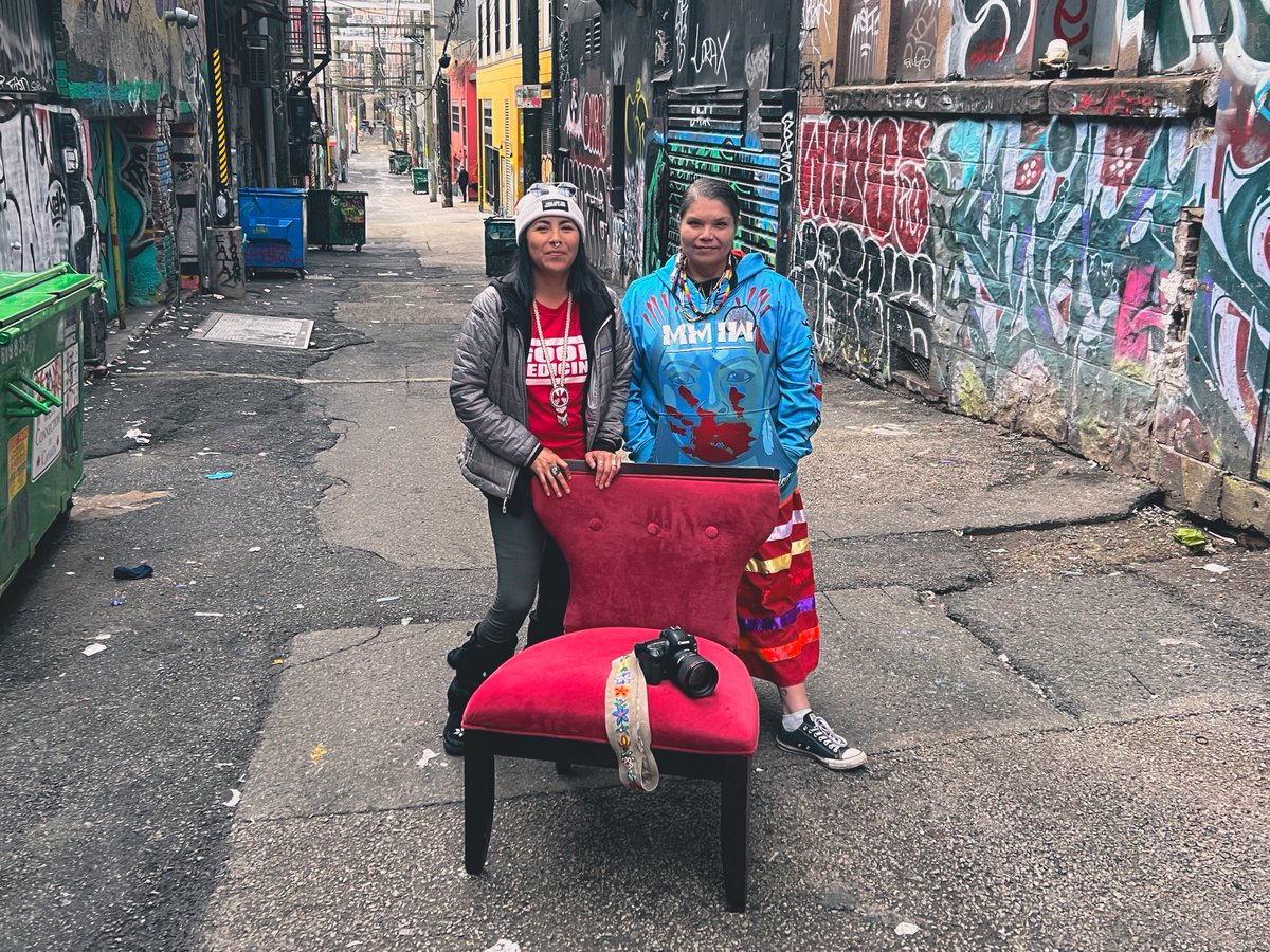 The Red Chair Sessions behind-scenes, Notikwew Pisim (@JamieSmallboy) from Maskwacis Neyaskweyahk, photographed on Unceded xʷməθkwəy̓əm, Sḵwx̱wú7mesh & Səlilwətaʔɬ Territories, January 19, 2023. #ThisIsIndigenousLand #Indigenous #reclaim #IndigenousLand