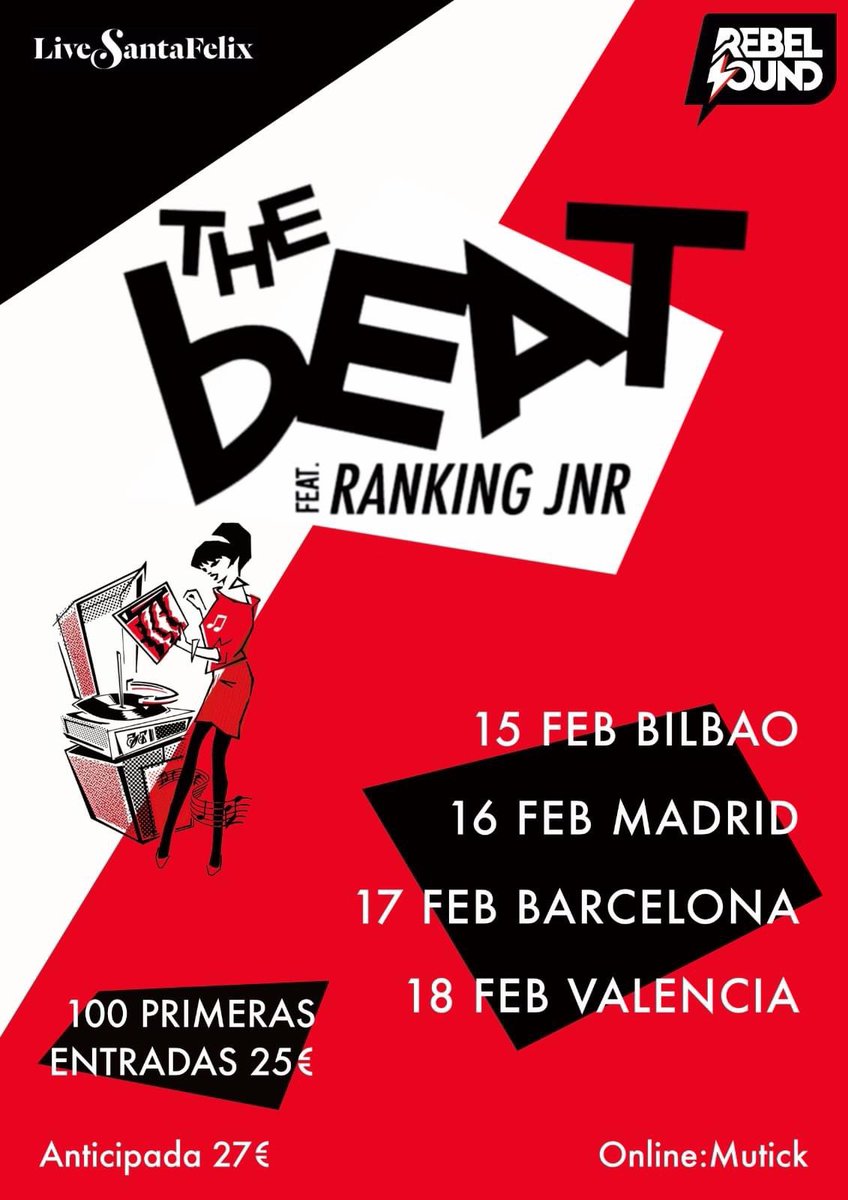 The Beat Featuring Ranking Jnr (@thebeat) on Twitter photo <a href="/TheBeat/">The Beat Featuring Ranking Jnr</a> Featuring <a href="/RankingJnr/">Ranking Jnr</a> are heading to Spain next month for 4 shows 🇪🇸🇪🇸
Ticket info: bnds.us/x3rvb6 <a href="/TheBeat/">The Beat Featuring Ranking Jnr</a> Featuring <a href="/RankingJnr/">Ranking Jnr</a> are heading to Spain next month for 4 shows 🇪🇸🇪🇸
Ticket info: bnds.us/x3rvb6