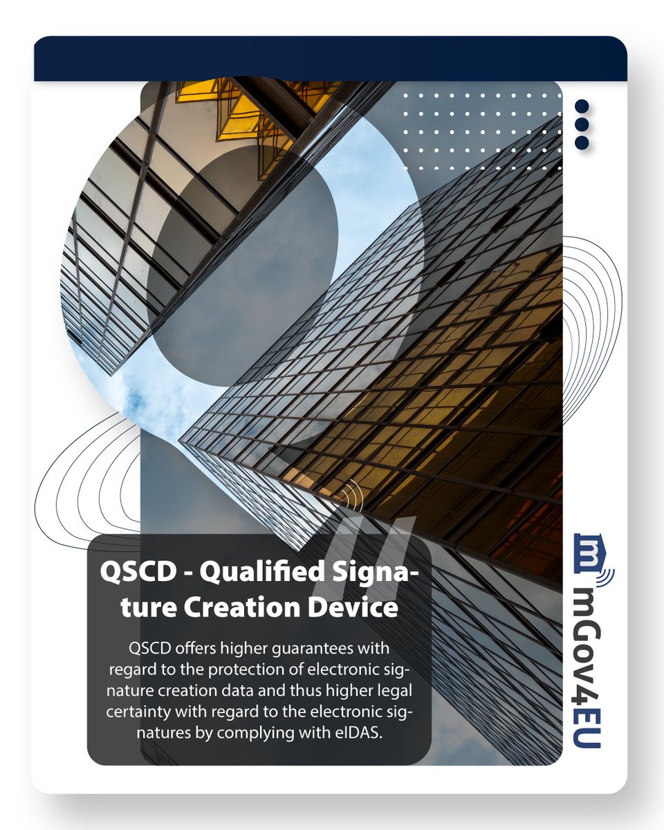 mGov4EU (@mgov4eu) on Twitter photo Q for #QSCD
The mobile signature pilot shows that the mobile infrastructure can be used for creating qualified electronic signatures in accordance with #eIDAS 
The pilot supports the #SDG principles by allowing the user to have control over the shared data when signing a document Q for #QSCD
The mobile signature pilot shows that the mobile infrastructure can be used for creating qualified electronic signatures in accordance with #eIDAS 
The pilot supports the #SDG principles by allowing the user to have control over the shared data when signing a document