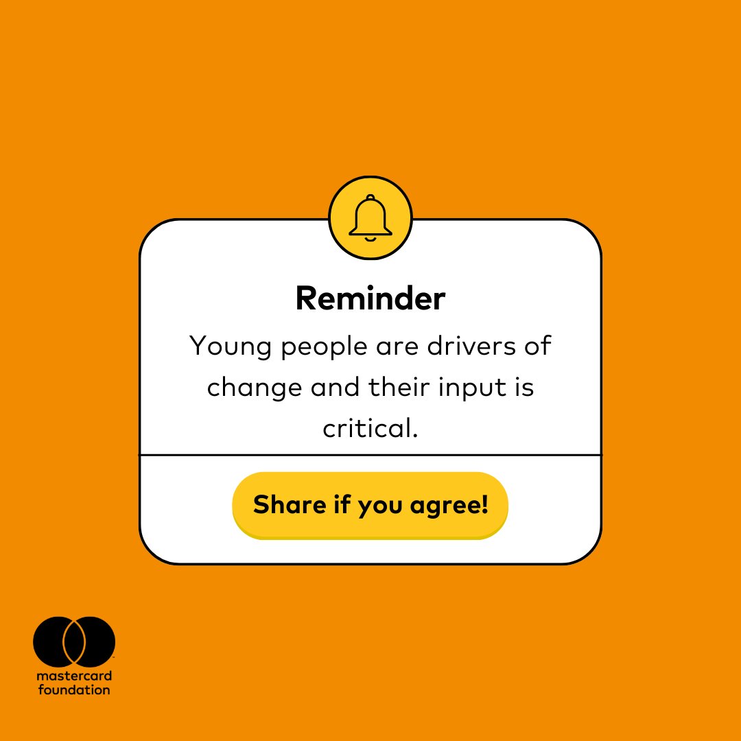 Young people are essential partners in change. Let’s support them as they work to transform their communities and countries. 

#YoungAfricaWorks