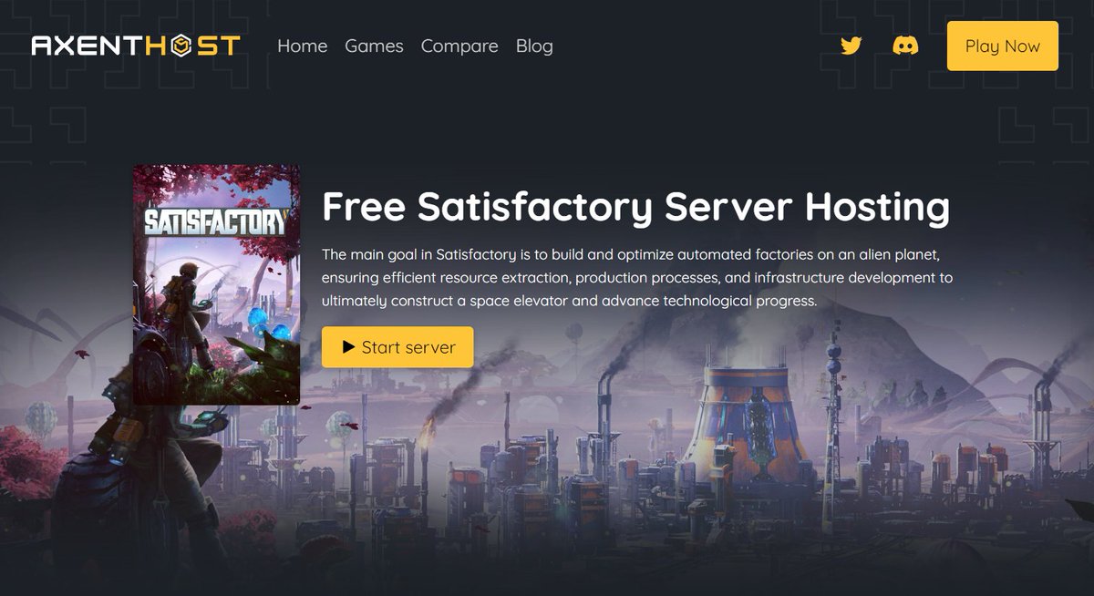 Did you know ? 👀

We added #Satisfactory to AxentHost 🔥 

You can now get your #free Satisfactory server by joining the community right now !🔧

axenthost.com/games/satisfac…

#satisfactory #free #server #hosting #axenthost #minecraft