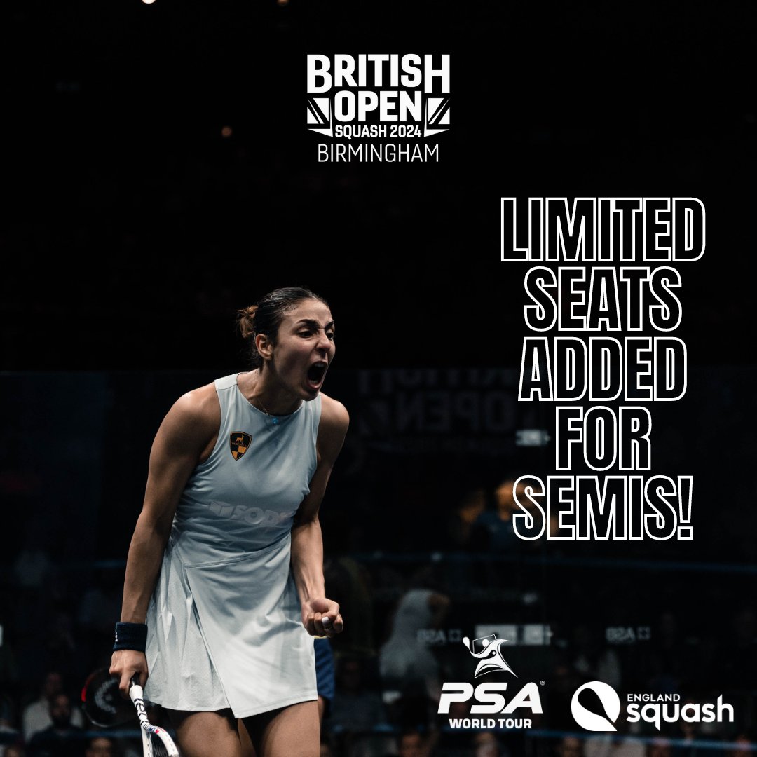 A few extra seats have become available for the semi finals! 🚨 Don't miss out and get your tickets! 🎟️ 👉 psaworldtour.com/tickets/