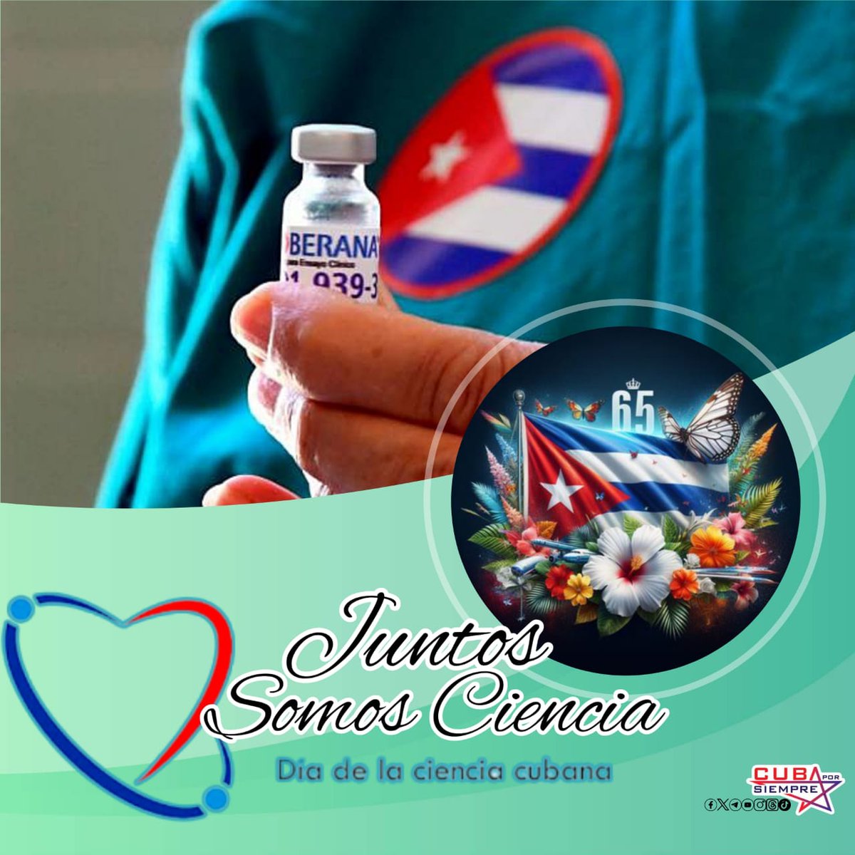 La ciencia cubana ha dotado de grandes reconocimientos a nivel mundial como el #HeberprotP, #Soberana y #Abdala. 

#JuntosSomosCiencia