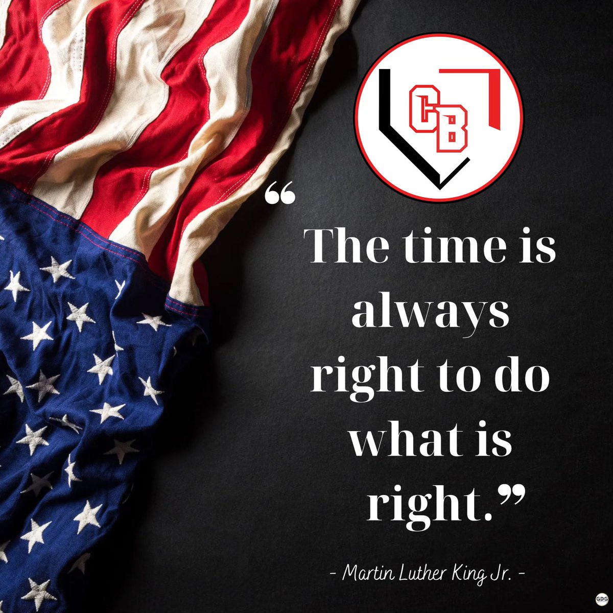 cbluffbaseball's tweet photo. Today we celebrate the life of Dr. Martin Luther King Jr. and the impact he had on Civil Rights! @GameDayGraphic2 https://t.co/NlN9j0rtRU