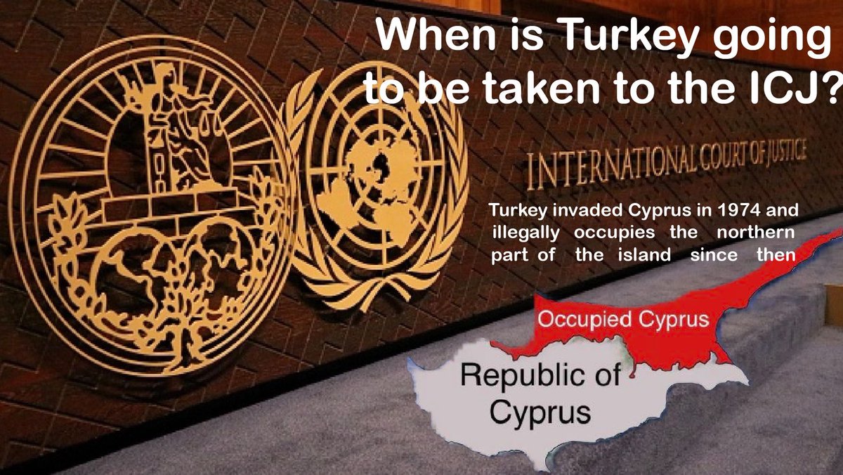CALL TO ACTION‼️
When will a complaint be submitted to the ICJ against Turkey for:
▪️The invasion and illegal occupation of Cyprus since 1974
▪️The hundreds of thousands of refugees who lost their homes
▪️The transfer of over 200000 Turkish civilians to Cyprus
▪️The continuous