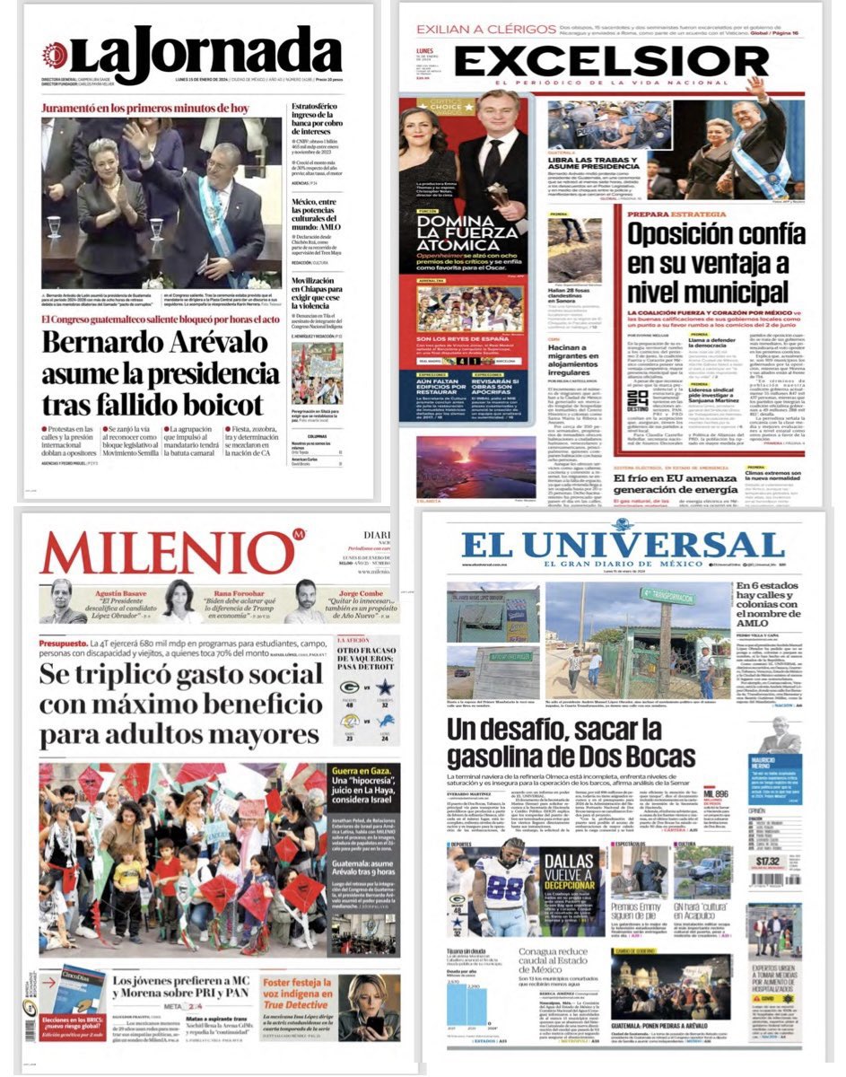 LauraMex's tweet photo. Buenos días @El_Universal_Mx  @Milenio @Excelsior @LaJornada
¿Nos pueden decir porqué no incluyeron en sus portadas el evento del cierre de pre campaña de @XochitlGalvez?

Los ciudadanos merecemos estar informados y ustedes ocultan información. 
¿Acaso apoyan el autoritarismo? https://t.co/rB48HWxHkC