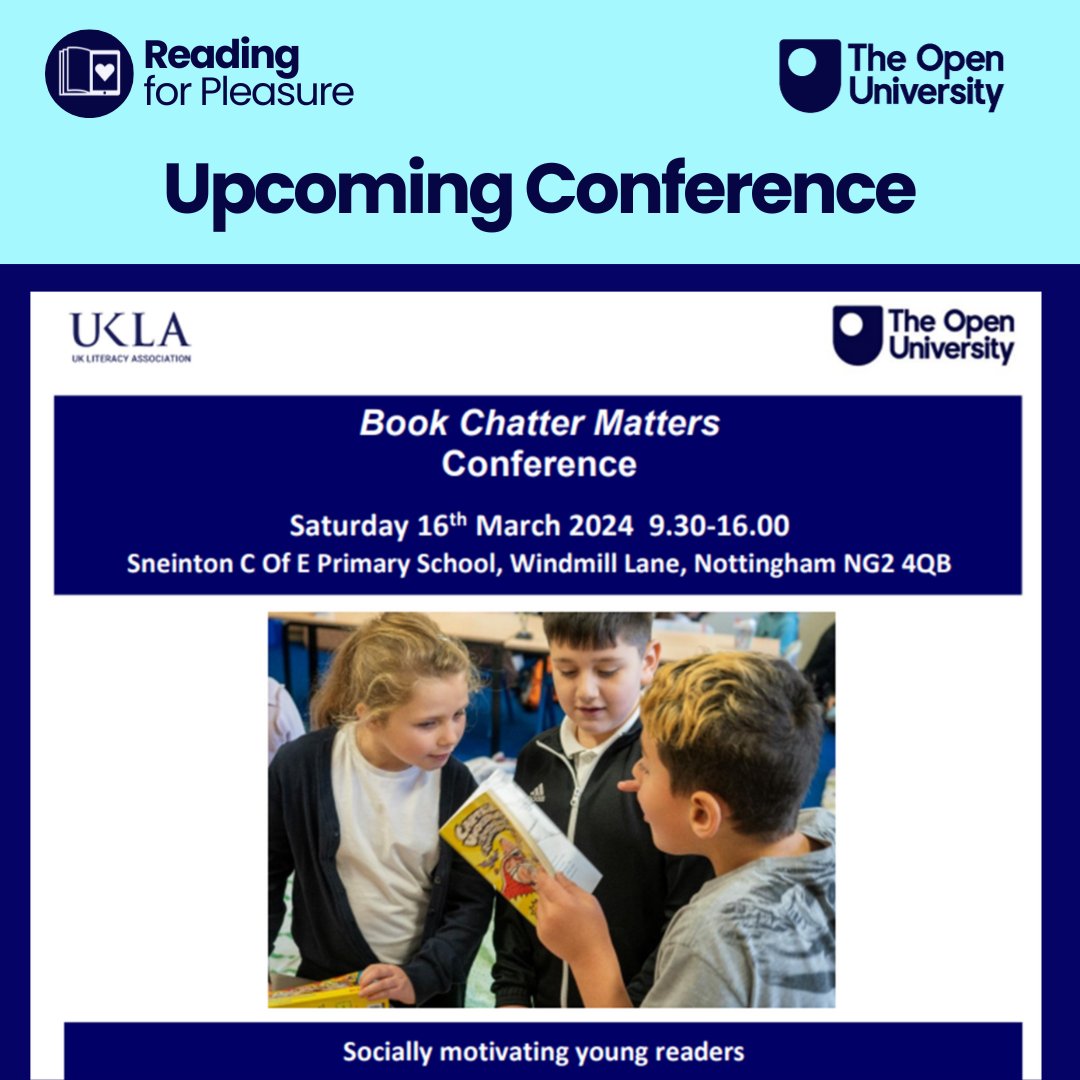Join us for #OURfP's Spring conference ‘Book Chatter Matters’ on 16 March in Nottingham! 📚💙 Focusing on informal text talk between readers, with talks and workshops from the OURfP team, teachers and <a href="/TomPercivalsays/">Tom Percival</a>! More info &amp; tickets here: 👉 ow.ly/kZTu50QpVPz