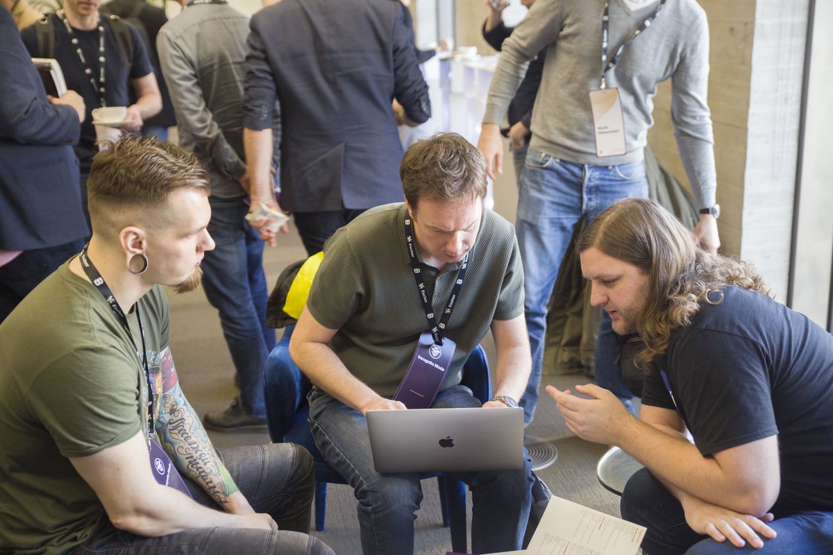 The co-founders of @bluewallet and @spectrewallet and @dusty_daemon  discussing something nerdy at a previous Advancing Bitcoin Conference Get  your ticket to our next conference on March 14-15 https://t.co/jDgmXgbRXW