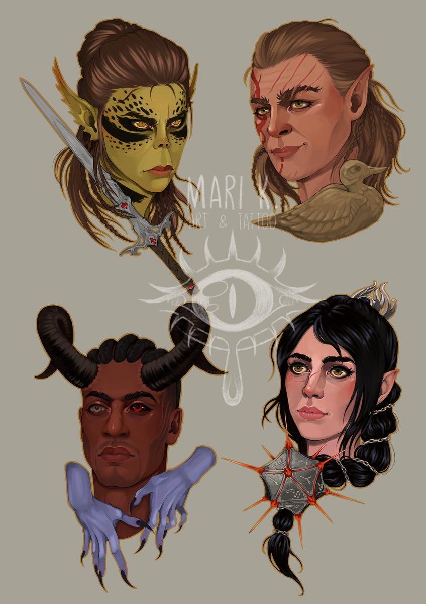 MariKrokstad's tweet photo. ✨Companions of Baldur’s Gate 3✨

2/2

#BG3 #BG3fanart #BaldursGate3 #Laezel #Halsin #WyllRavengard #Shadowheart https://t.co/w25ufjDHNH