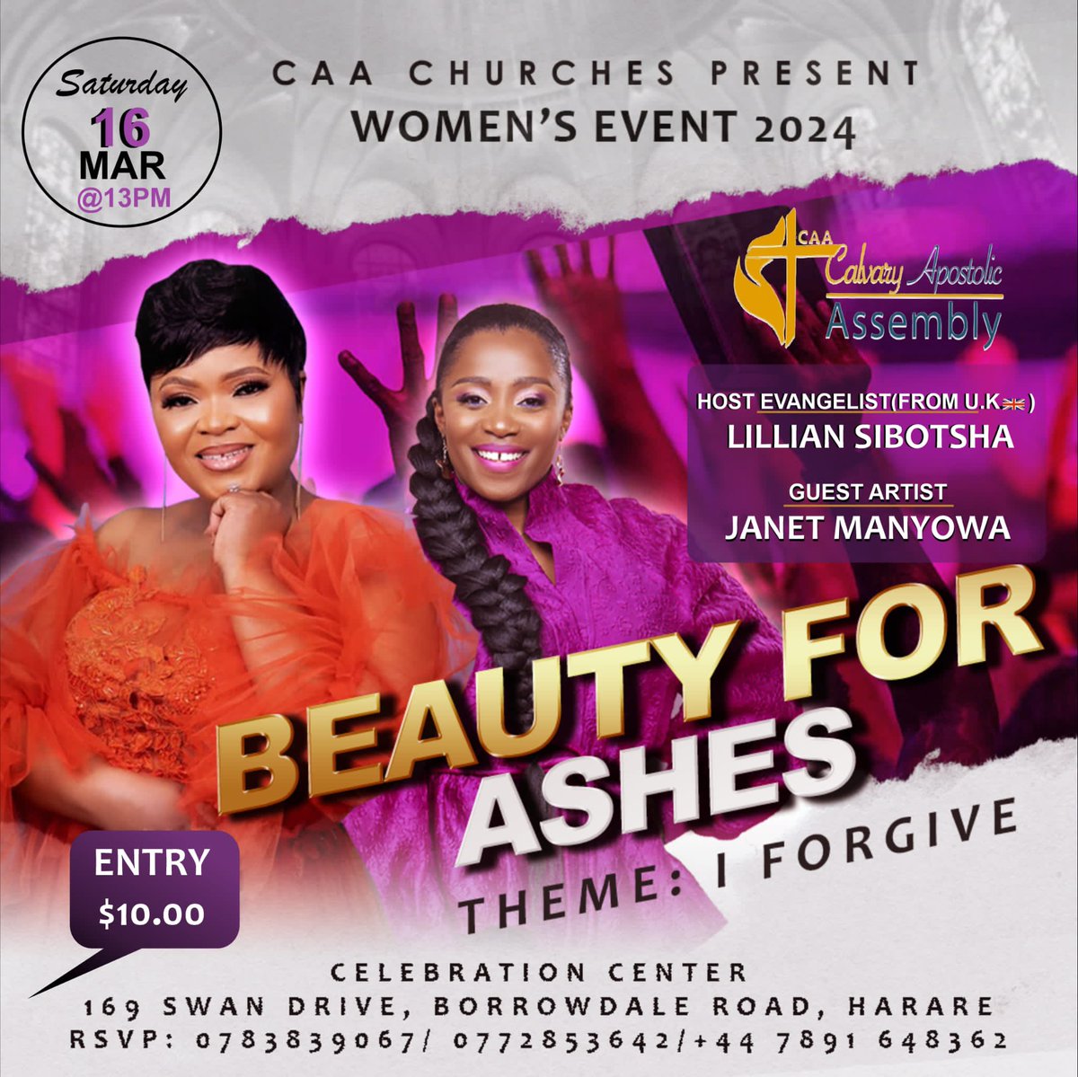 If you’re in Harare, be sure to attend. There is beauty in the ashes. From the ashes, we rise. #Ladies #Inspirational