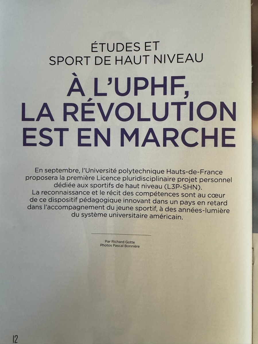 jgraindorg's tweet photo. 🚀 La Voix du Nord  par sa VOIX DES SPORTS- L’Hebdo du Sport Régional- met à l’honneur la première Licence Pluridisciplinaire Projet Personnel dédiée au Sportifs de Haut Niveau (L3P-SHN).

📟Conçue entièrement à distance

🗓️Ouverture en septembre 2024 

✉️L3P-SHN@uphf.fr https://t.co/5aIaEh4iKU