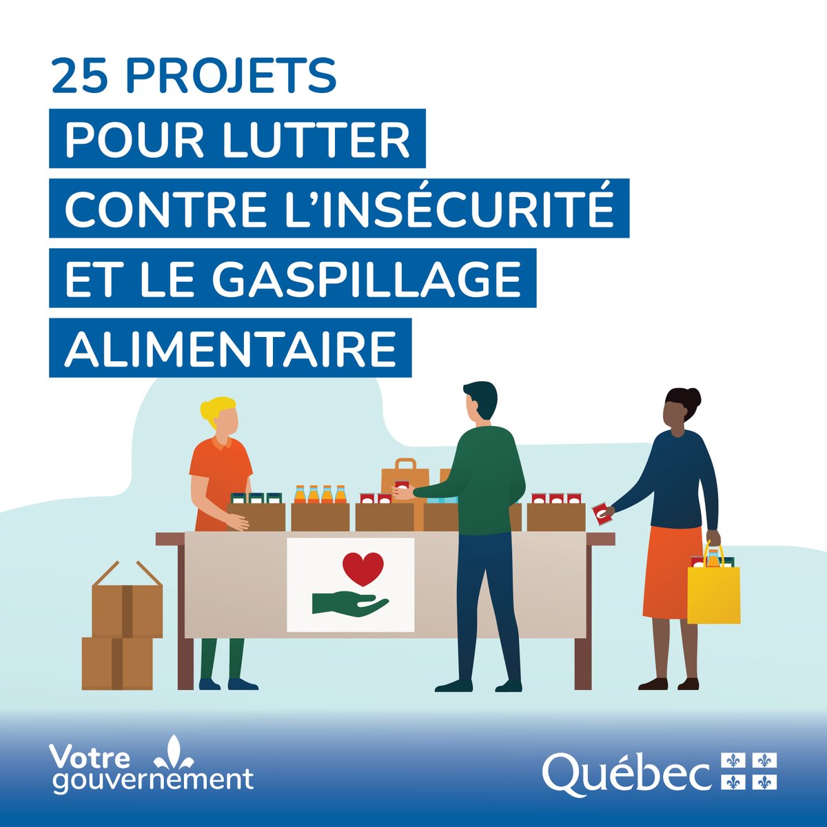 MAPAQ (@mapaquebec) on Twitter photo COMMUNIQUÉ - 25 nouveaux projets contribueront à mettre en place des infrastructures durables supplémentaires dans tout le réseau des Banques alimentaires.
Pour en savoir plus : ow.ly/kojM50Qr381
<a href="/MESSQc/">Emploi et Solidarité sociale Québec</a> <a href="/BAlimentairesQC/">Banques alimentaires du Québec</a> COMMUNIQUÉ - 25 nouveaux projets contribueront à mettre en place des infrastructures durables supplémentaires dans tout le réseau des Banques alimentaires.
Pour en savoir plus : ow.ly/kojM50Qr381
<a href="/MESSQc/">Emploi et Solidarité sociale Québec</a> <a href="/BAlimentairesQC/">Banques alimentaires du Québec</a>