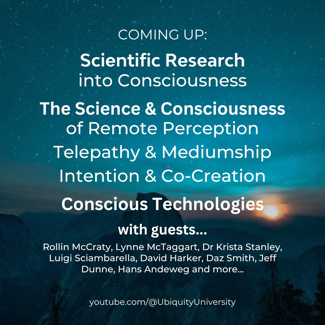 UbiquityU's tweet image. Join us Mon - Fri (8am Pacific/ 5pm CET) this week for conversations with experts of these phenomena across our platforms. #heartmath #thepowerofthemind #ufo #telepathy #uap