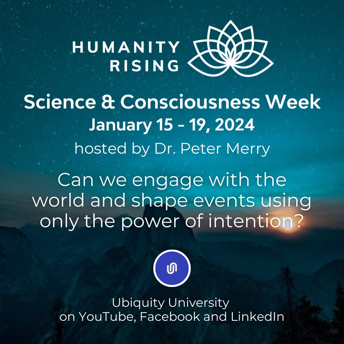 UbiquityU's tweet image. Join us Mon - Fri (8am Pacific/ 5pm CET) this week for conversations with experts of these phenomena across our platforms. #heartmath #thepowerofthemind #ufo #telepathy #uap