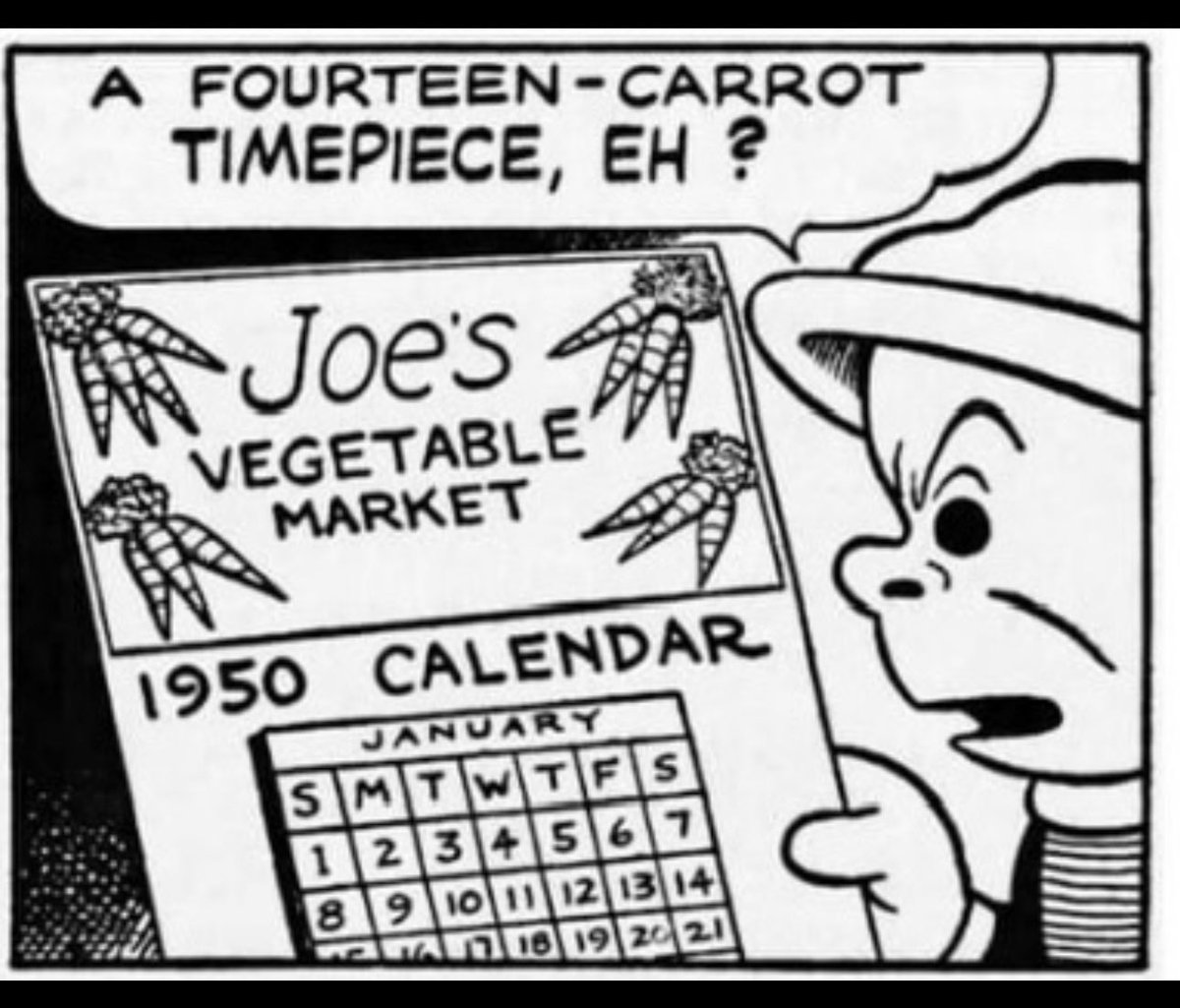 Sluggo’s Timepiece.
Published January 10, 1950.

Would’ve preferred a daily Far Side calendar myself, but a gift’s a gift.

#nancy #nancycomics #erniebushmiller #nancyandsluggo #sluggo #sluggocomics #newyearcalendar #calendar