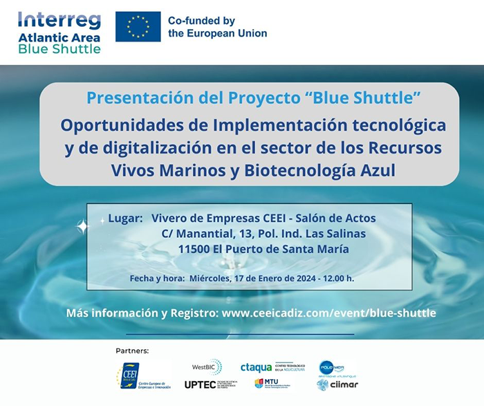 Ctaqua_CT's tweet photo. 📔 AGENDA: 🗓 17 ENERO 🕛 12:00📍 El Puerto de Santa María
📌 PRESENTACIÓN #BlueShuttle: Oportunidades implementación tecnológica y #digitalización en el sector de Recursos Vivos Marinos y #Biotecnología Azul
👉 INSCRIPCIONES: https://t.co/fzjdO6KlzL
@ceeibahia #acuicultura https://t.co/auSHxd9AO2