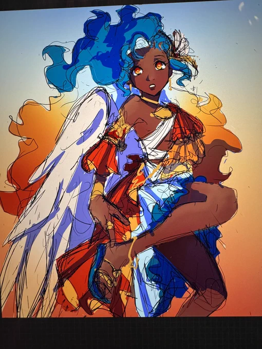 Whenever I'm out I try to draw on my iPad but for some reason it's so much harder for me than on my pc tablet  But I tried to practice character design since it's my weakness