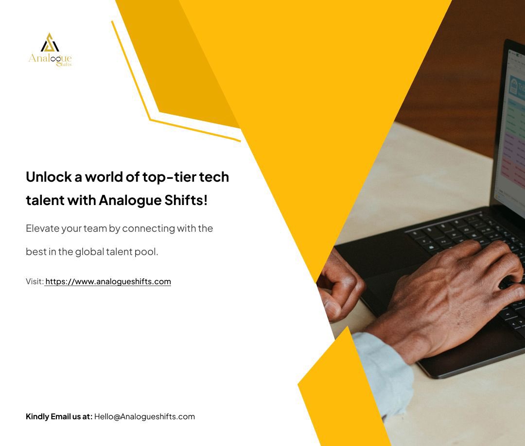 🧑‍💻 Hire top tech talents with Analogue Shifts! 

Save up to 80% hiring cost and get seamless integration 

🎖️ Tap into unparalleled advantages for high-performing remote teams. 

Ready to elevate your team? Reach out at analogueshifts.com/contact  #TalentAcquisition #TechRecruiter