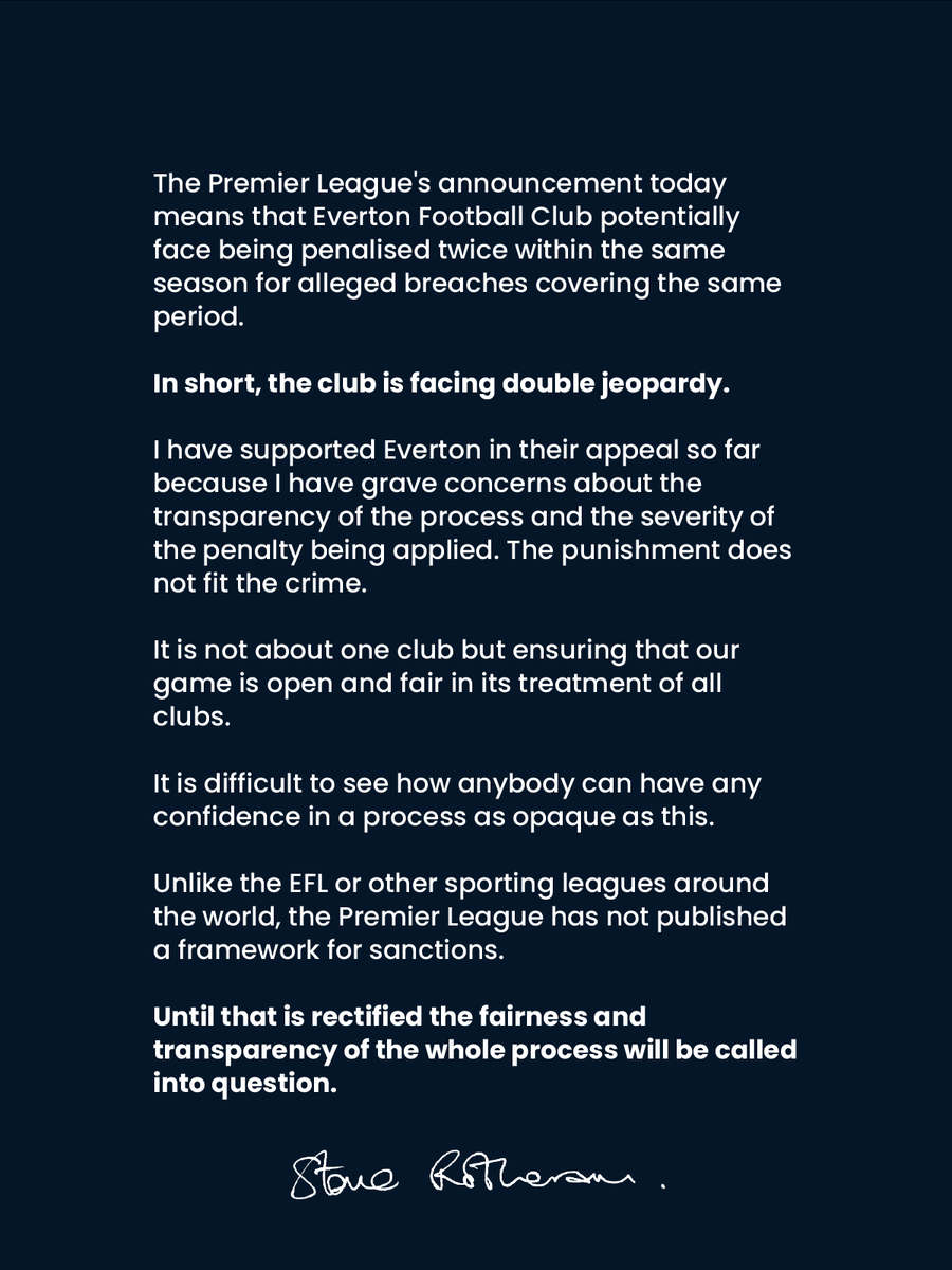 MetroMayorSteve's tweet photo. I have grave concerns about today's @premierleague announcement and the transparency of the entire process.

This is not about one club.

This is about ensuring our game is open and fair. https://t.co/7bsB6m5CNC