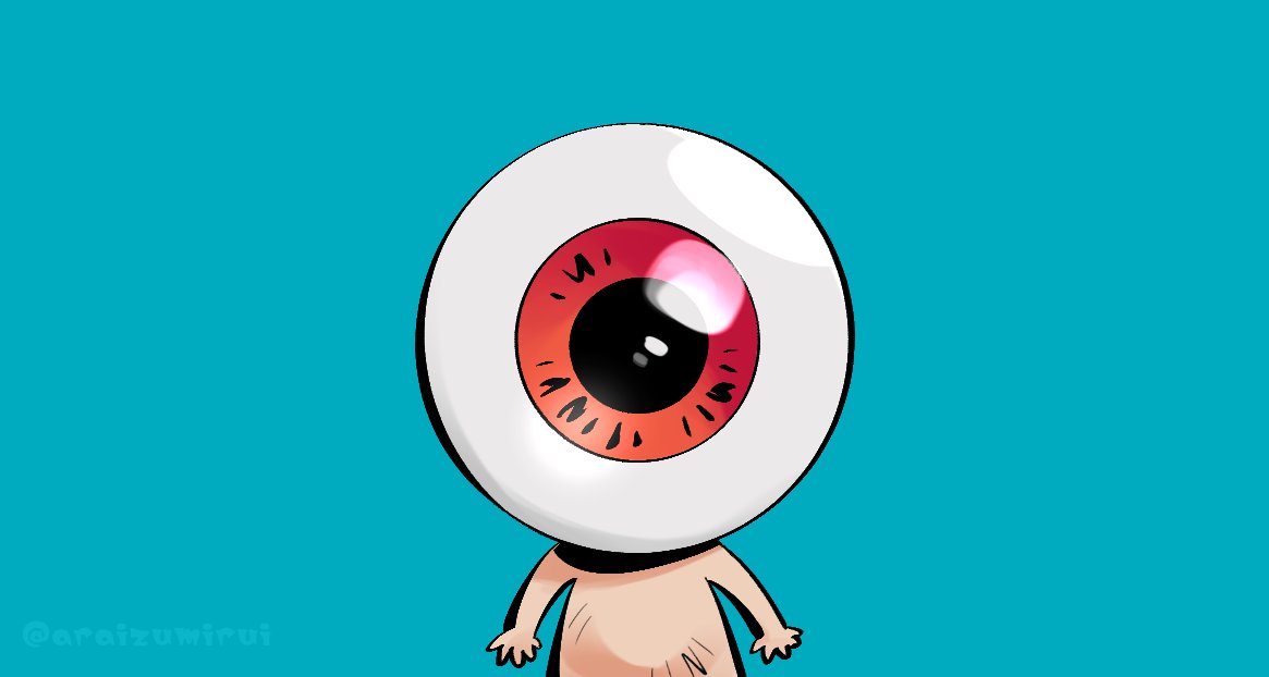 one-eyed solo simple background cyclops blue background no humans looking at viewer  illustration images