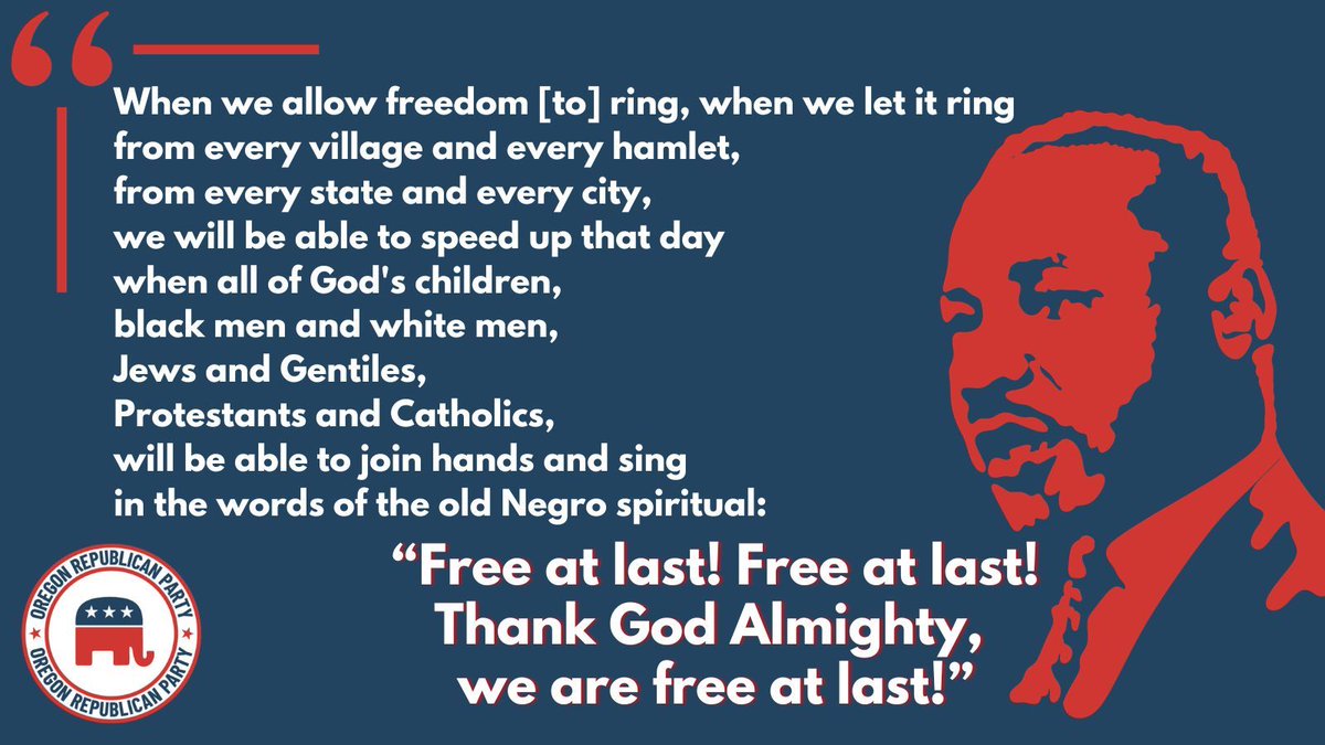 “Free at last! Free at last! Thank God Almighty, we are free at last!” 
#MLKJr #freedom #billofrights #religiousfreedom #freespeech #createdequal #walkaway