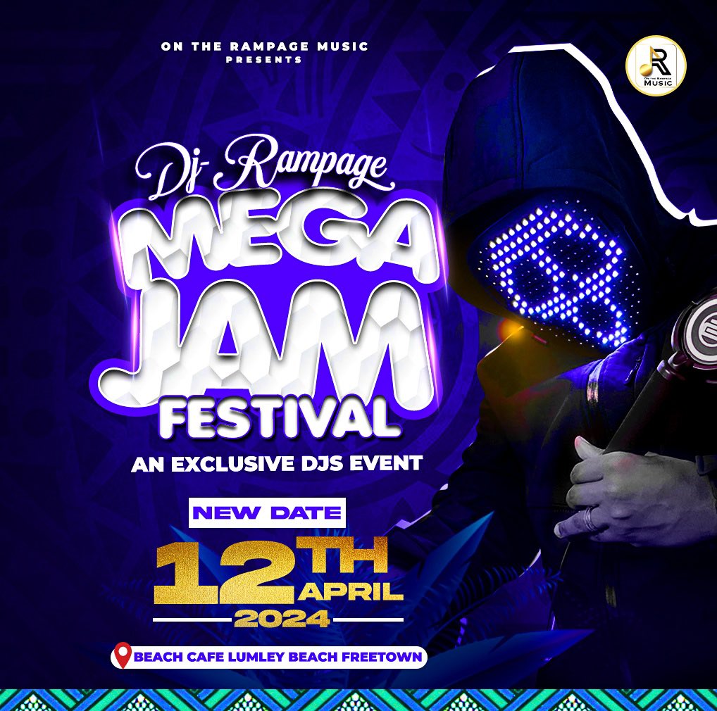 NEW DATE ALERT ‼️ 
Save the date and let’s do this!!
Same time, Same location!
More info dropping soon 🇸🇱🔥
#megajamfestival #djsfestival #dj #fyp #beach #SaloneX