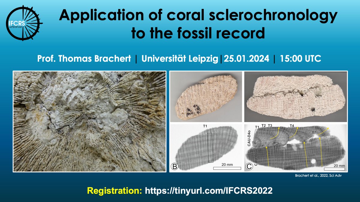 fossil_reef's tweet photo. Great start for this New Year learning about coral growth in the fossil record. Our next Lecture Series speaker is Thomas Brachert from Leipzig University.  🪸 Keep tuned on Thursday 25 Jan at 15.00 UTC 📷 #fossilreef #palaeontology https://t.co/ksgf59SmVy
