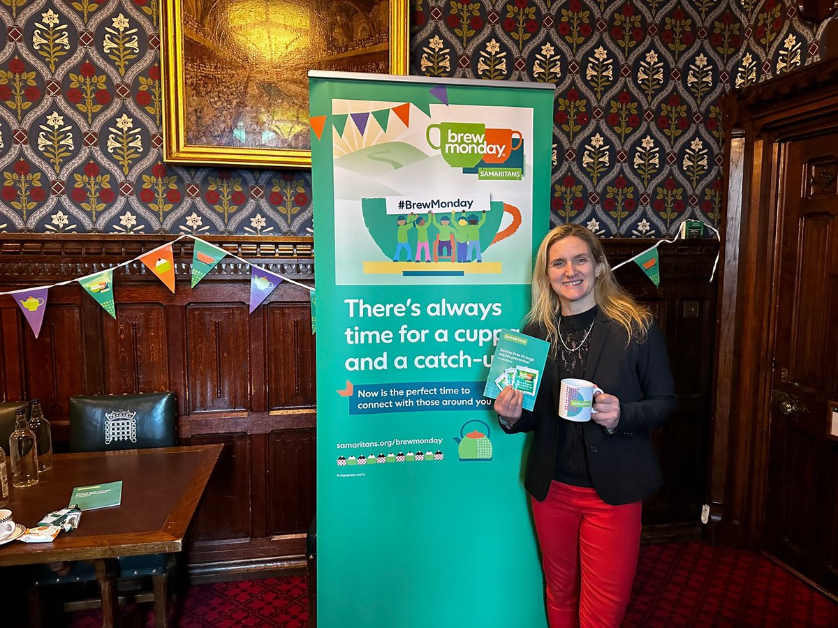 kimleadbeater's tweet photo. Thank you to @samaritans for organising #BrewMonday in Parliament &amp; across the country today. They do incredible work all year round supporting people in crisis. There’s always time for a cuppa &amp; a catch up, and there’s always a Samaritan there to listen 24/7 on 116 123☕️🍰❤️ https://t.co/b4ZpZcL3Ho