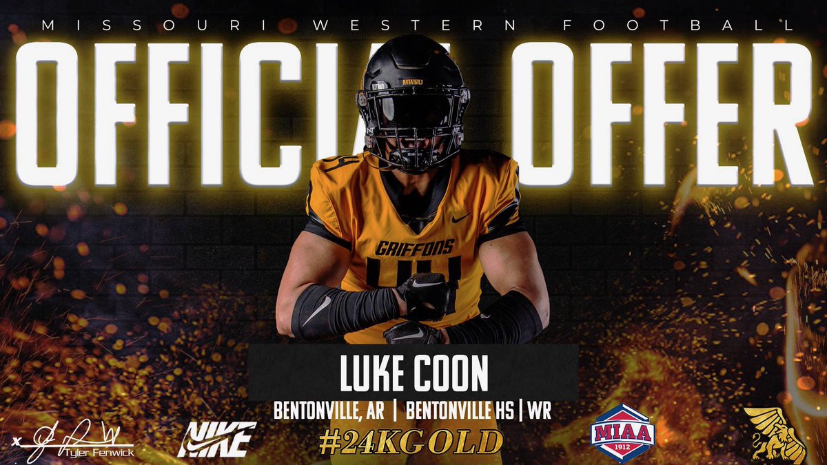 Blessed to receive an offer from Missouri Western <a href="/TylerFenwick2/">Tyler Fenwick</a> <a href="/Acethecoach/">Coach Ace Ventura</a> <a href="/abellboys/">Aaron Bell</a> <a href="/BvilleFB/">Bentonville Football</a> <a href="/CoachJGrant/">Jody Grant</a> <a href="/MWSU_Football/">Missouri Western Football</a>