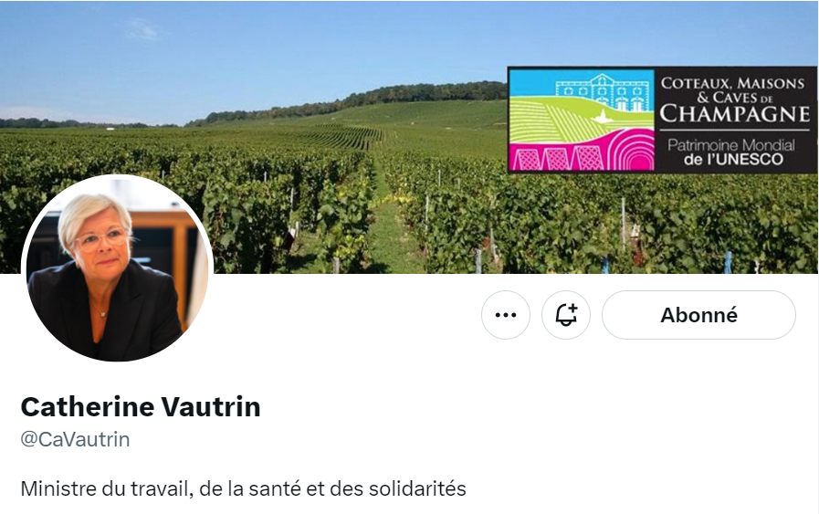 Je dois dire qu'une ministre de la santé dont la photo en bannière Twitter fait la promotion d'un alcool, je n'aurais pas cru cela possible...