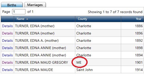 After a decade of almost daily use of the online PANB gov vital records search, this is a first: a Maine birth registered in New Brunswick. #genealogy #MEgenealogy <a href="/NBHeritage/">NB Heritage</a> #bordertowns #CalaisME #StStephenNB #nbheritage