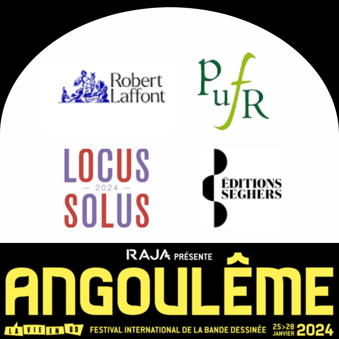 DeLibrairie's tweet photo. Cette année encore, nous sommes heureux de représenter @LocusSolusEd , @robert_laffont , @EditionsSeghers et @PUFREditions au Festival de la Bande Dessinée d'Angoulême du 24 au 28 janvier 2024. https://t.co/UuUBNEpYIv
