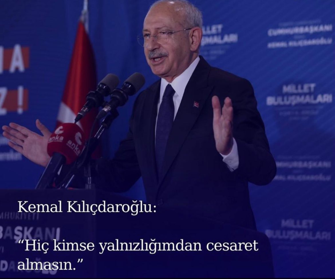 Yalnız değilsiniz genel başkanım 25.5 milyon kişiydik. Kusur bizdeydi 30 milyon olamadık. <a href="/kilicdarogluk/">Kemal Kılıçdaroğlu</a>