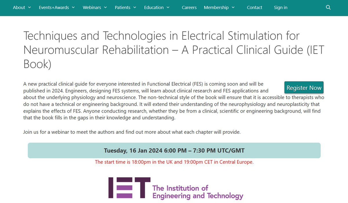 Experts from the IFESS community have contributed to compiling a book about using electrical stim in clinical practice!

Come and meet some of the authors! 👋🤝👏

16 January 2024 6pm UTC

Register now! 👇
ifess.org/civicrm/event/…