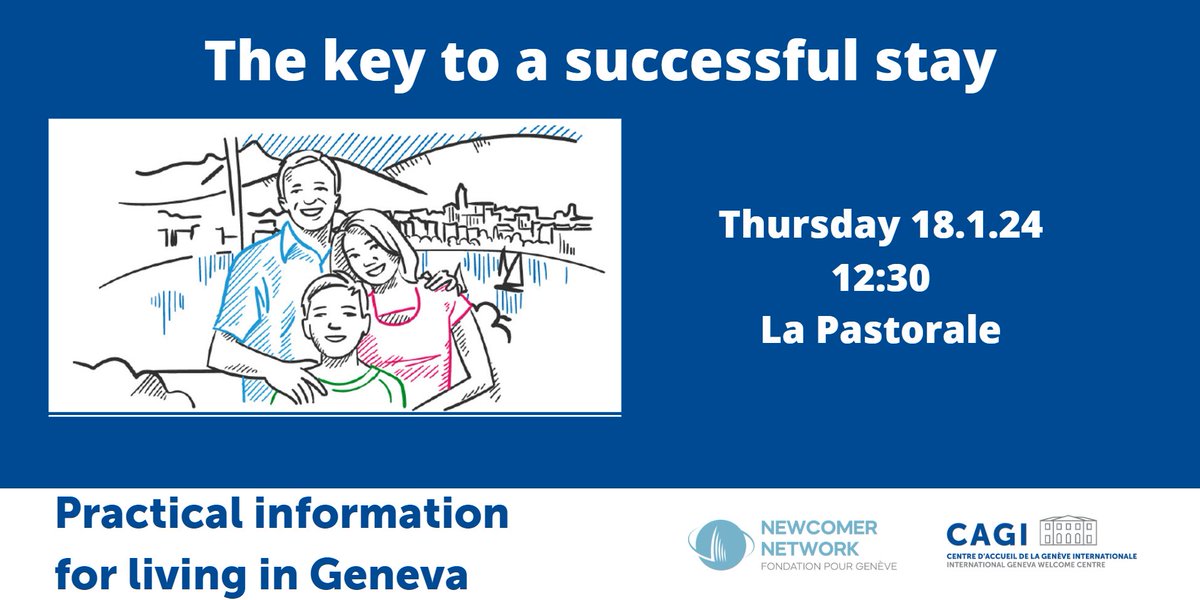 CagiGeneva's tweet photo. Just arrived in Geneva?
🔎Join us Thursay 18 January for a conference with #practicalinformation for living in #Geneva      
➡️Dedicated to #InternationalGeneva #newcomers 
➡️Housing, Transport, Schools, Language courses, Geneva do's &amp; don'ts, Leisure
🔗https://t.co/qTHA2dpTBR https://t.co/edHHJm82Bp