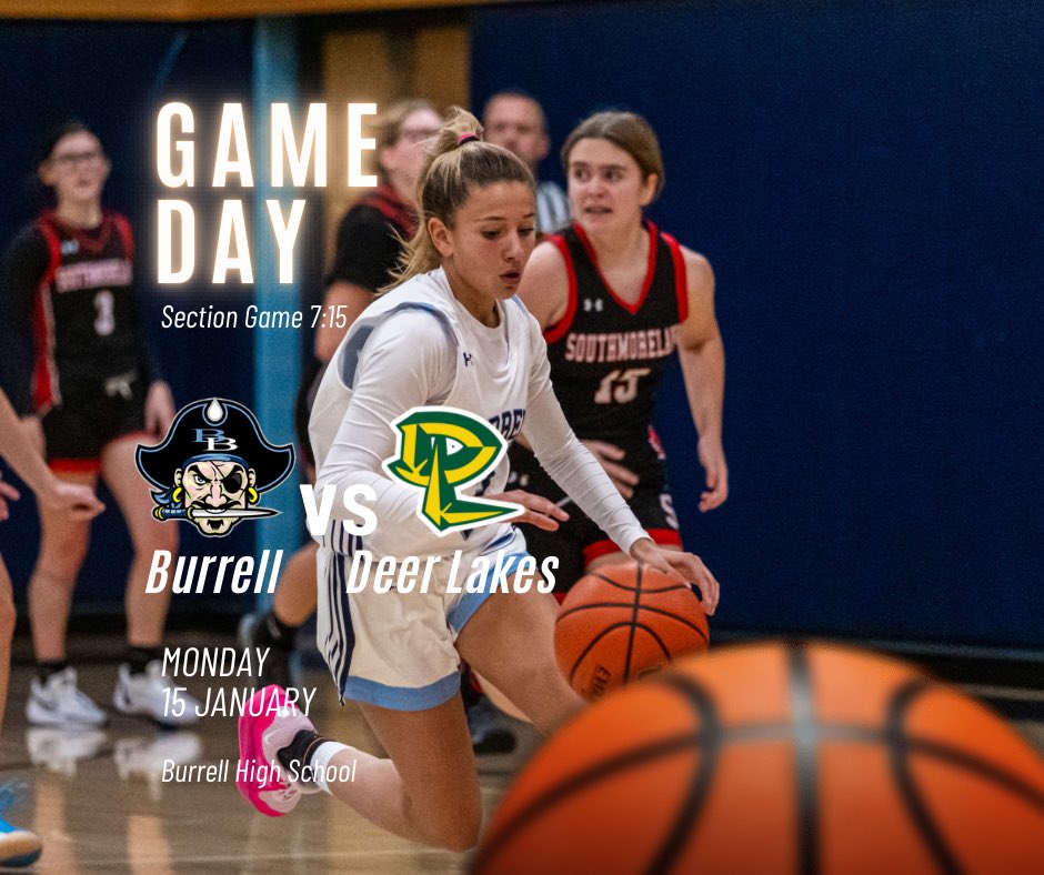 It’s Gameday!!  Your Lady Bucs face Deer Lakes tonight in a home section match up at 7:15. Come out and show your support‼️‼️