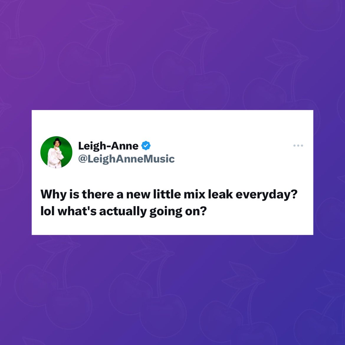 PopBase's tweet photo. Leigh-Anne responds to recently leaked Little Mix tracks in new post.

“Why is there a new little mix leak everyday?” https://t.co/O6M9n2HzH2