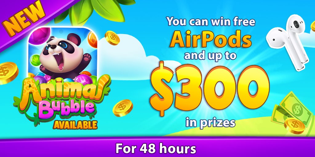 eGoGames_'s tweet photo. $300 and Free Airpods!! 

Join now for the ANIMAL BUBBLE LAUNCHING EVENT: https://t.co/tAdBc5iytw https://t.co/pysGEwh2n3