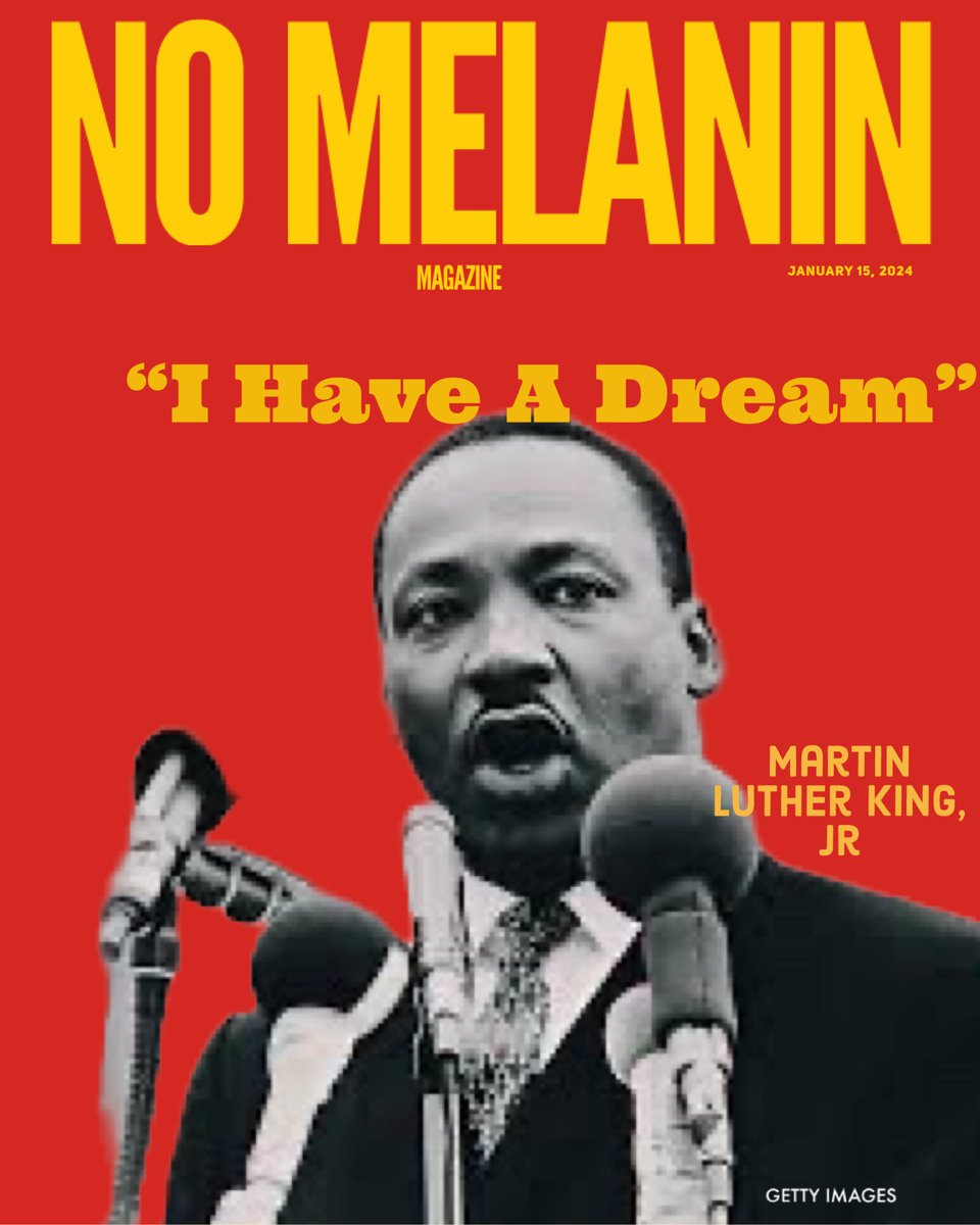 Happy Martin Luther King, Jr Day (MLK)! ✨

As I pondered over what I could say to commemorate his legacy, I settled on the iconic “I Have A Dream Speech.”

To see the FULL magazine edit, please visit the link below:

instagram.com/p/C2IMu_iLvQu/…

#NoMelanin #MLKDay #LimitTheCondition