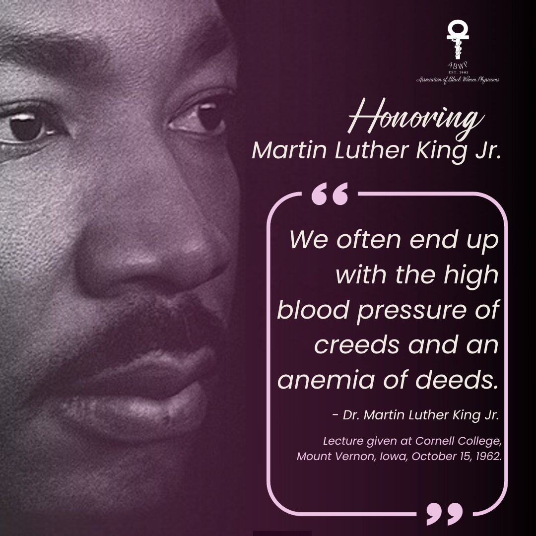 ABWP_Drs's tweet photo. Today we honor Dr. Martin Luther King Jr. This quote was from the Lecture given at Cornell College, Mount Vernon, Iowa, October 15, 1962.
#abwp #MartinLutherKingDay #martinlutherkingday2024 #MLK #Martinlutherking https://t.co/rsDX17Tiul