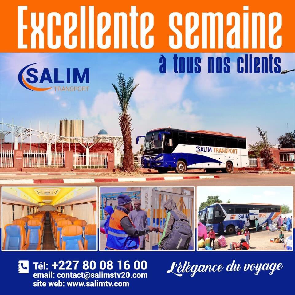 Excellent début de semaine à tous que cette semaine soit remplie de succès de sourire et de belles surprises.
Merci beaucoup pour votre fidélité #SalimTransport votre partenaire pour un voyage réussi 
#lèléganceDuVoyage