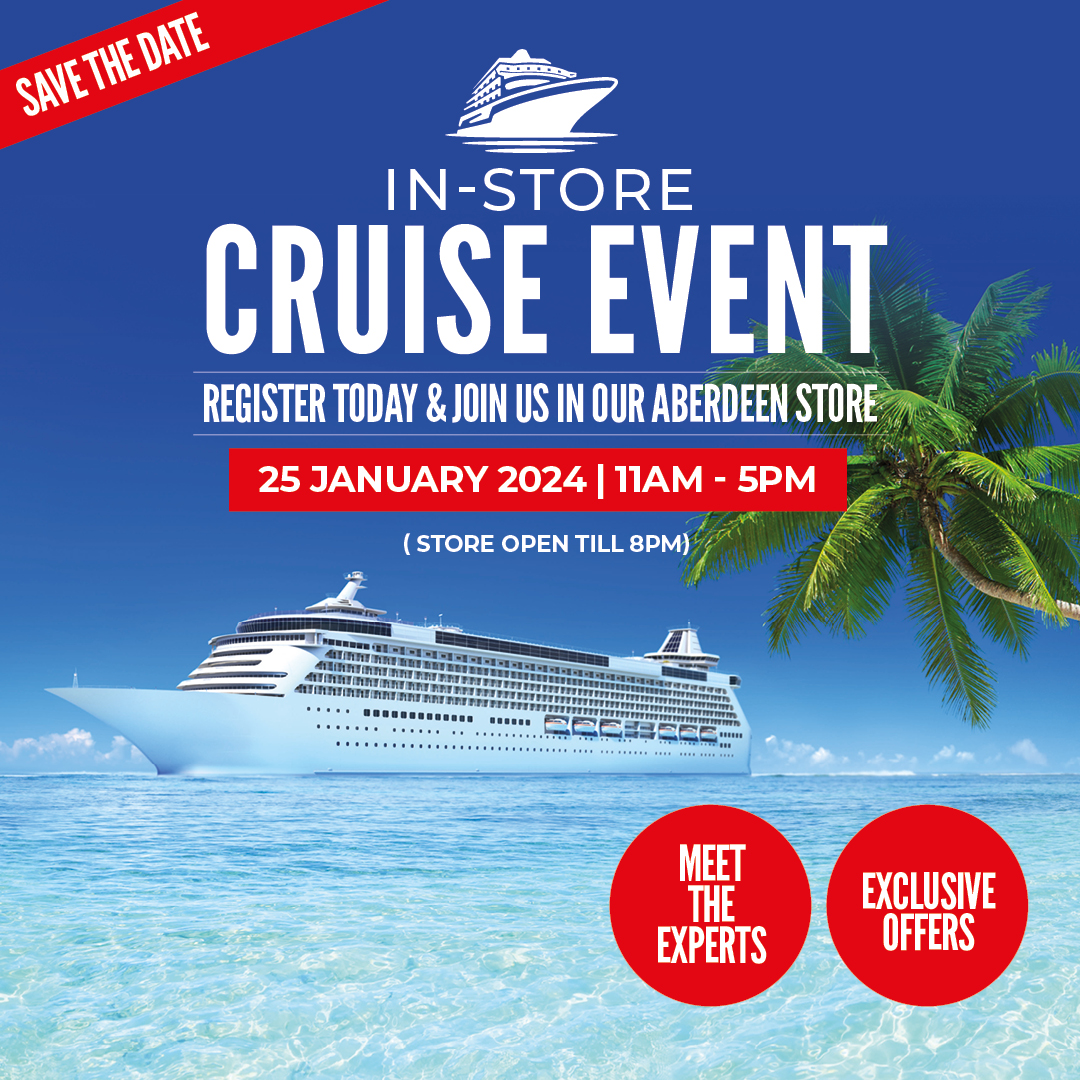 🚢 Join us for @BarrheadTravel's exclusive in-store Cruise Event on 25th January from 11am-5pm. Meet the cruise experts and gain access to exclusive cruise offers that you won't find anywhere else! 🎉 Register in-store to secure your spot at this fantastic event.