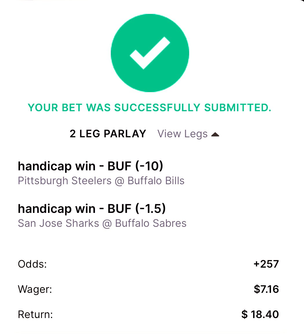 the $7.16 parlay #WonBuffalo