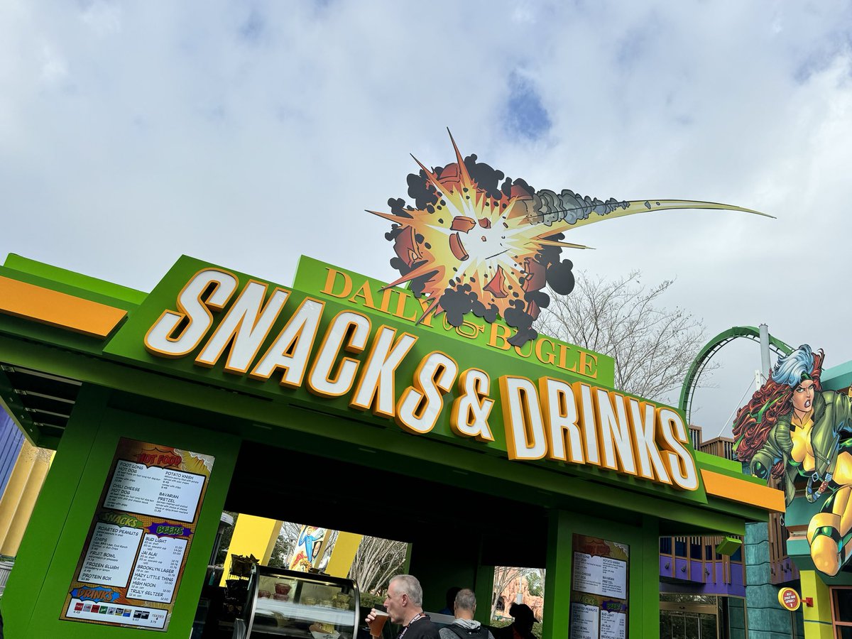 insideuniversal's tweet image. The new Marvel Super Hero Island snack stand got its sign, revealing its name: Daily Bugle Snacks &amp;amp; Drinks. @UniversalORL