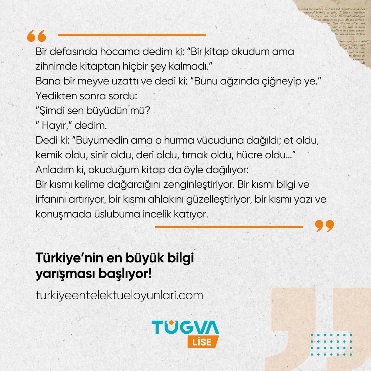 “Ayağı yere sağlam basan, klas duruşlu, entelektüel gençler yetişsin istiyoruz” derken şaka yapmıyoruz…

Gereğini yapıyoruz!😎

📲detaylı bilgi için: turkiyeentelektueloyunlari.com