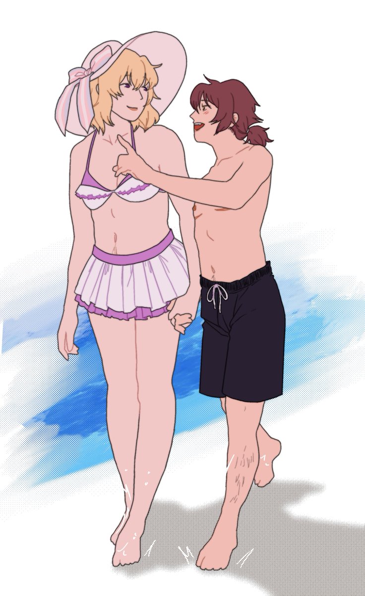 Hifuu seaside exploration, by @pikouppikou 

Just a little st4t headcanon I have for RenMerry (sorry for making them straight(?)) #蓮メリ