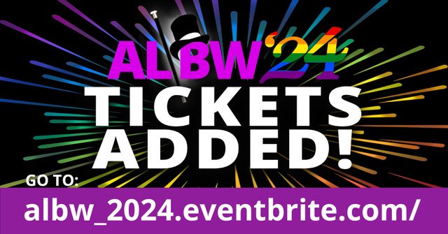 Great news! We’ve secured the larger of the two Square Chapel auditoriums for both the Helena Whitbread &amp; Anne Choma AND Film and Festivities Night, on Thursday, April 4.

We now have an additional 150 seats!!

You’ll find tickets at ALBW_2024.eventbrite.com