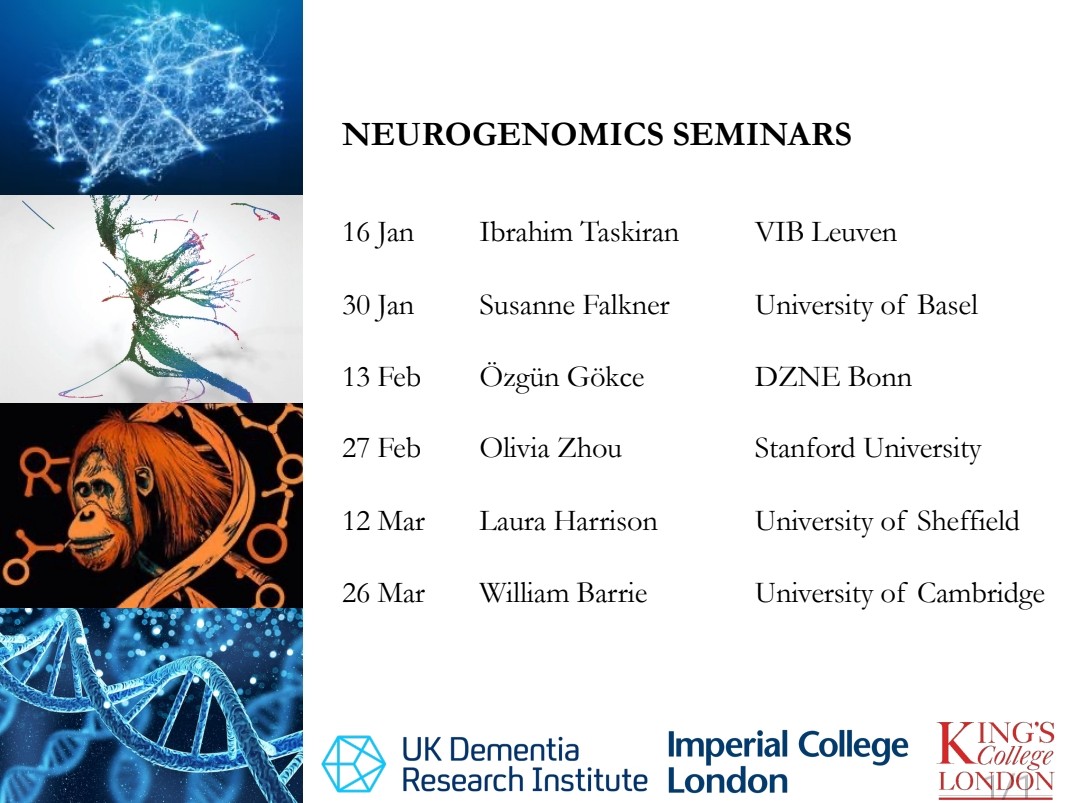 Sarah Marzi (@sj_marzi) on Twitter photo I'm sure you've all been keenly awaiting the lineup for the <a href="/UKDRI/">UK Dementia Research Institute</a> #neurogenomics seminars in 2024, so here it is 🥳🧠🧬
Excited to be kicking off the new season tomorrow with <a href="/ibrahimihsan/">Ibrahim I. Taskiran</a> from @steinaerts lab. Anyone interested is welcome to join, just DM me for the link. I'm sure you've all been keenly awaiting the lineup for the <a href="/UKDRI/">UK Dementia Research Institute</a> #neurogenomics seminars in 2024, so here it is 🥳🧠🧬
Excited to be kicking off the new season tomorrow with <a href="/ibrahimihsan/">Ibrahim I. Taskiran</a> from @steinaerts lab. Anyone interested is welcome to join, just DM me for the link.