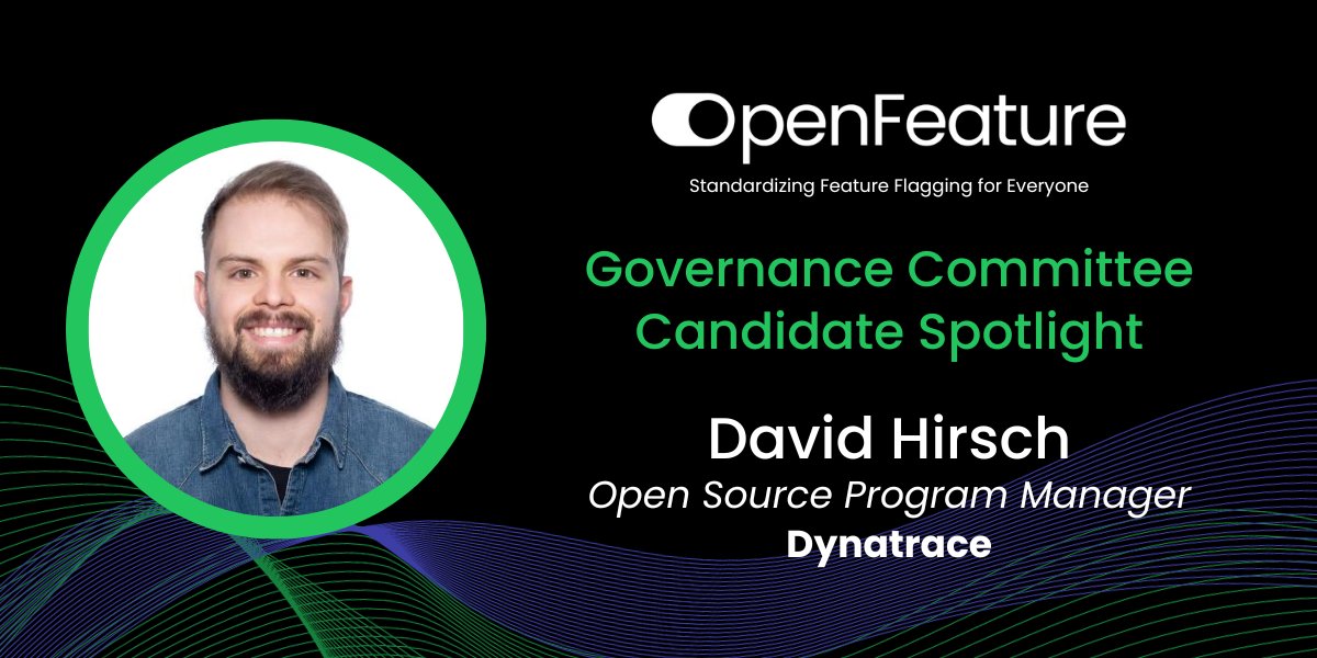 OpenFeature's tweet image. OpenFeature Governance Committee Candidate Spotlight: David Hirsch (@DavePeterH) is Open Source Program Manager at @Dynatrace, a @CloudNativeFdn Ambassador, and maintainer in @KeptnProject and #OpenFeature.

Elections are open through January 31, 2024.

github.com/open-feature/c…