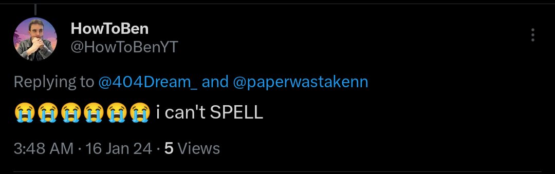 HowToStruggles's tweet photo. At least he's self aware @HowToBenYT https://t.co/twOp6rf2Dm
